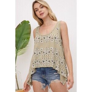 314640T S Blue B Paisley Drape Top Dessert Sage Various Sizes